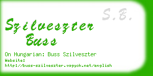 szilveszter buss business card